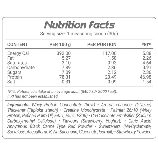 Maximalium Whey Protein, Jagoda-jogurt, 750 g